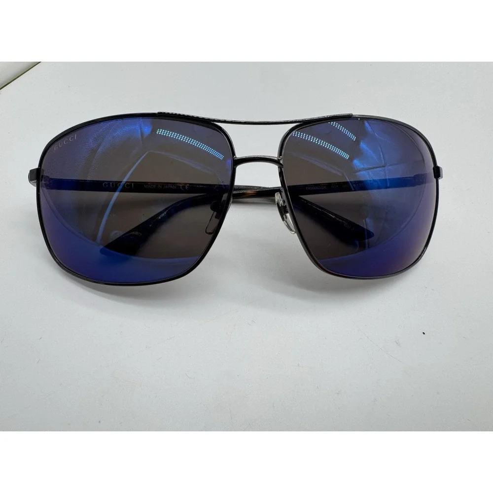 Authentic Gucci GG0065SK 003 Aviator‎ Sunglasses Blue Mirror - Made in Japan